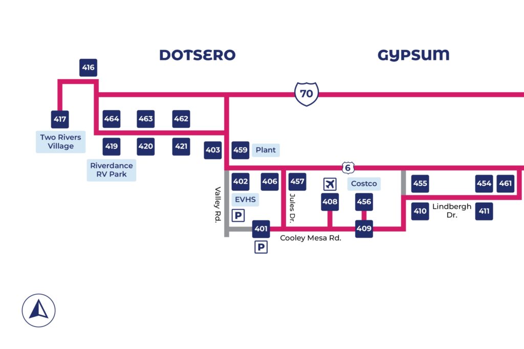 Map of Dotsero to Gypsum Route